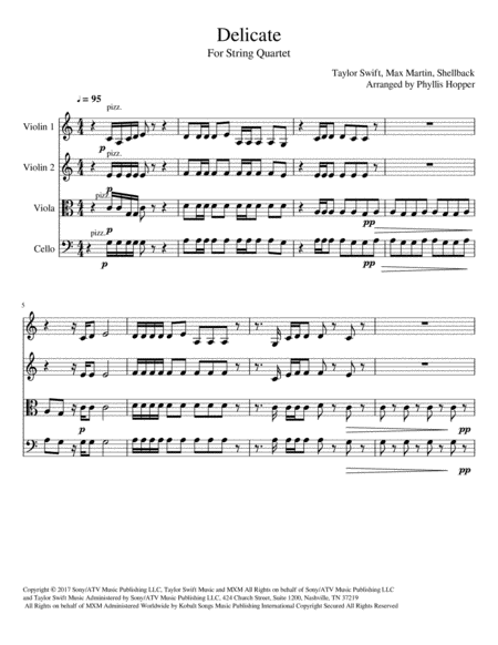 Free Sheet Music Delicate String Quartet