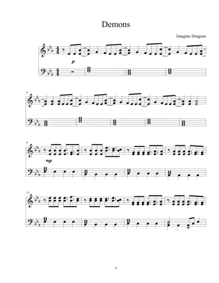 Demons By Imagine Dragons Sheet Music