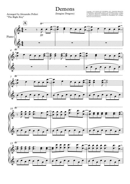 Free Sheet Music Demons Imagine Dragons