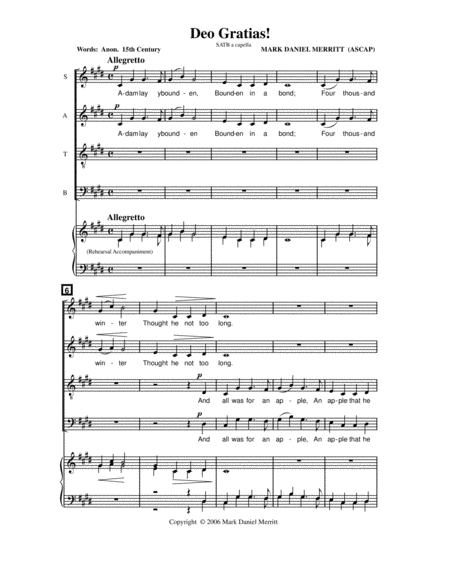 Deo Gratias Sheet Music