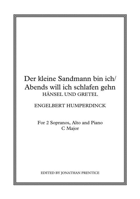 Der Kleine Sandmann Bin Ich Abends Will Ich Schlafen Gehn Hnsel Und Gretel C Major Sheet Music