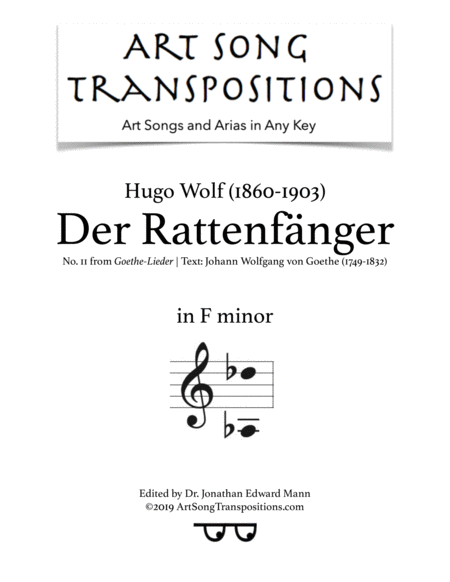 Free Sheet Music Der Rattenfnger F Minor