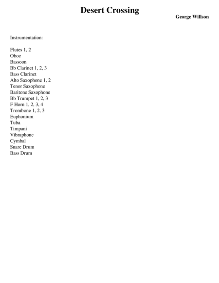 Free Sheet Music Desert Crossing