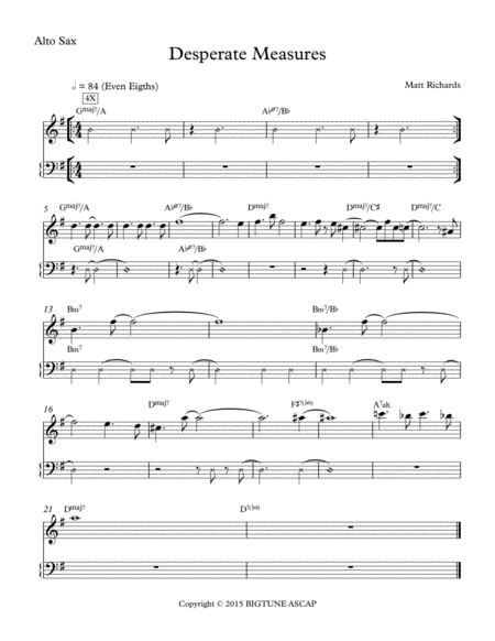 Desperate Measures Sheet Music