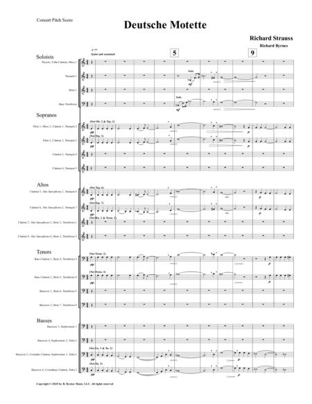 Deutsche Mottete German Motet By Richard Strauss Winds And Brass Sheet Music