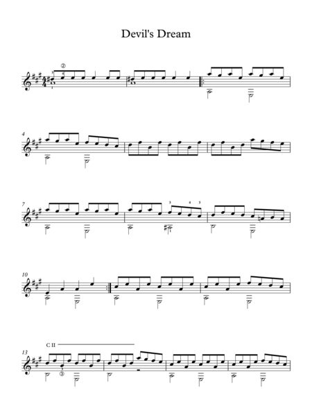 Devils Dream Traditional Scottish Song Sheet Music