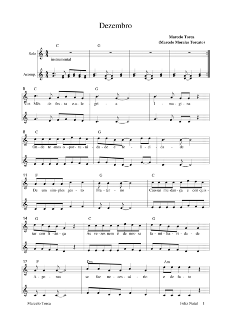 Free Sheet Music Dezembro