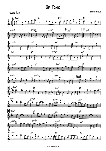 Free Sheet Music Dia Tonic Clarinet