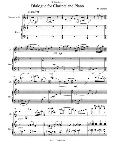 Free Sheet Music Dialogue For Clarinet And Piano