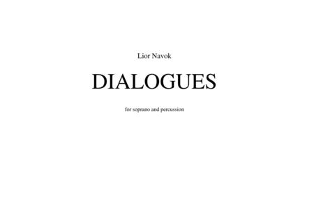 Dialogues For Soprano And Percussion Performance Score Sheet Music