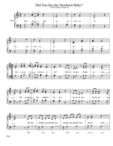 Did You See The Newborn Sheet Music