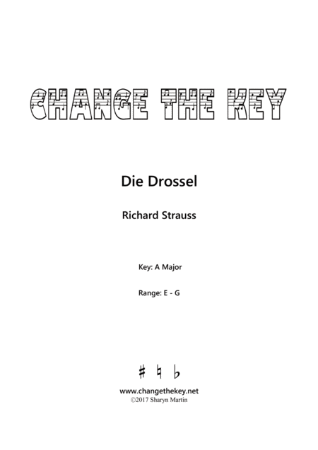 Die Drossel A Major Sheet Music