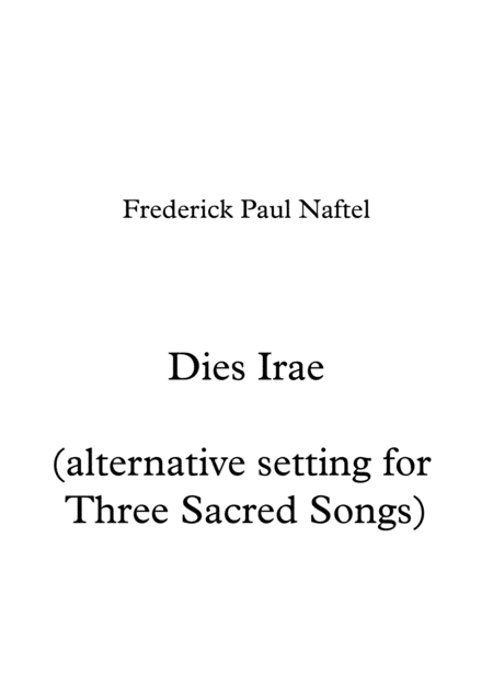 Free Sheet Music Dies Irae No 2 Of Three Sacred Songs