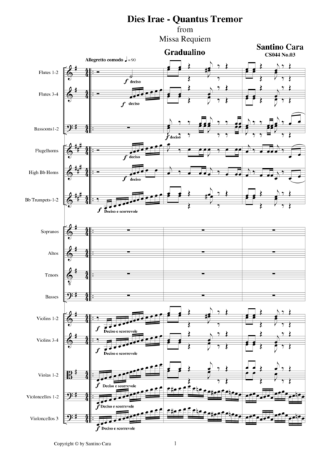 Free Sheet Music Dies Irae Quantus Tremor Sequences From Missa Requiem Cs044