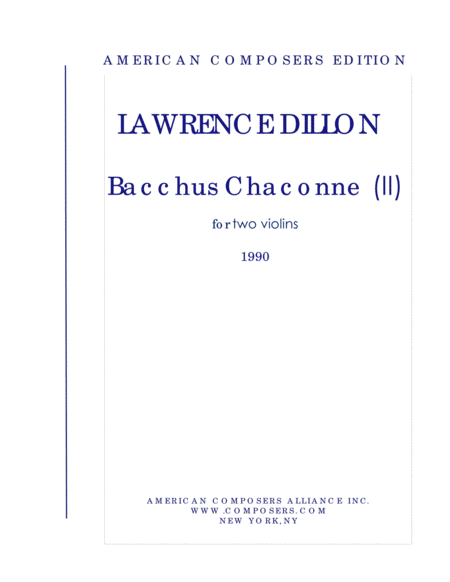 Free Sheet Music Dillon Bacchus Chaconne 2