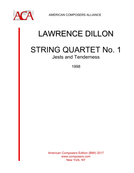 Free Sheet Music Dillon String Quartet No 1 Jests And Tenderness