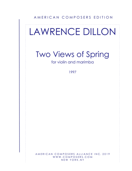 Free Sheet Music Dillon Two Views Of Spring Violin And Marimba