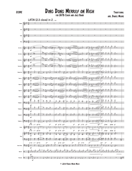 Free Sheet Music Ding Dong Merrily On High For Satb Choir And Jazz Band