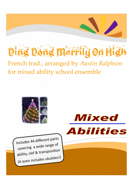 Ding Dong Merrily On High For School Ensembles Mixed Abilities Classroom Ensemble Piece Sheet Music