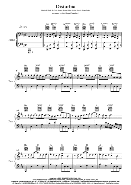 Disturbia Sheet Music