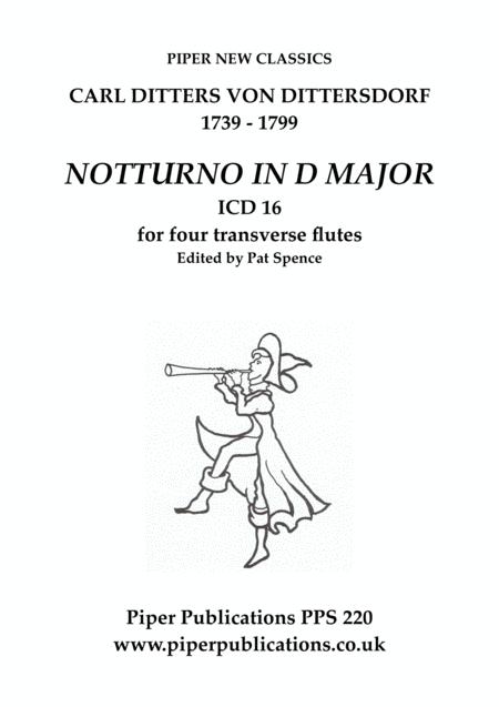 Free Sheet Music Dittersdorf Notturno In D Major For 4 Transverse Flutes