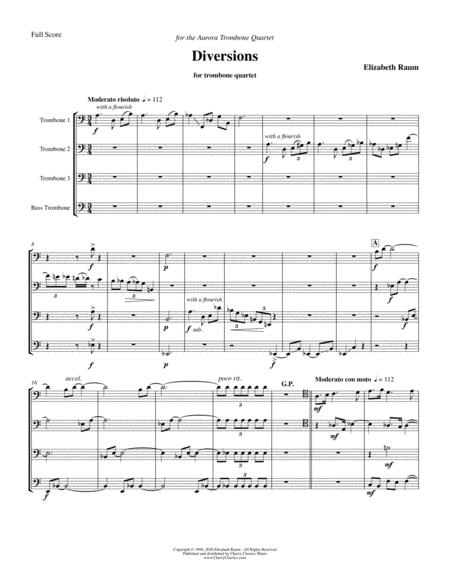 Diversions For Trombone Quartet Sheet Music