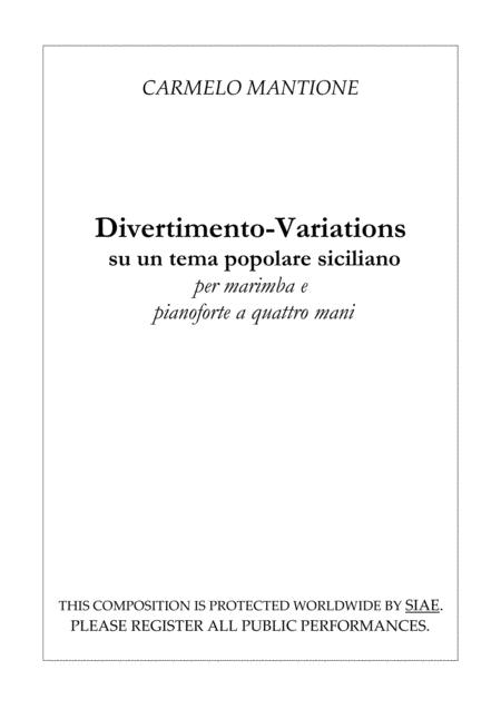 Free Sheet Music Divertimento Variations For Marimba And Piano