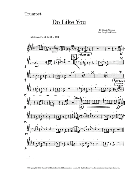 Free Sheet Music Do Like You Vocal With Band 4 Horns Key Of G