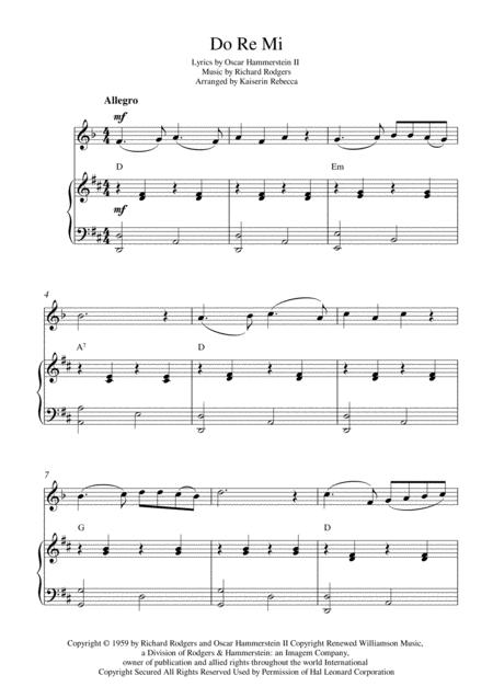 Free Sheet Music Do Re Mi Clarinet In A Solo And Piano Accompaniment