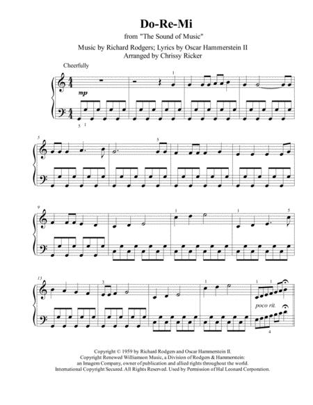 Free Sheet Music Do Re Mi From The Sound Of Music Intermediate Piano