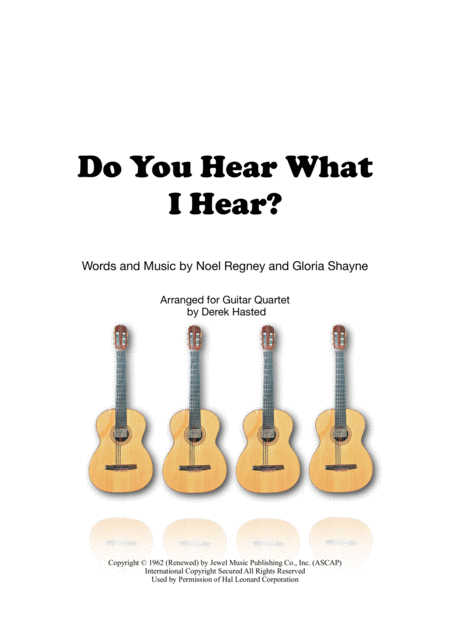 Free Sheet Music Do You Hear What I Hear 4 Guitars Or Large Ensemble