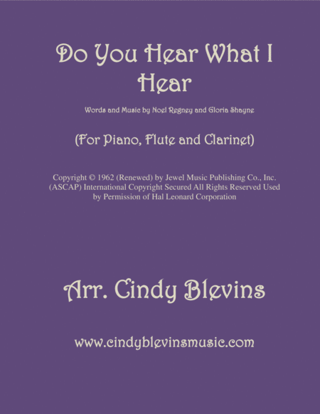 Free Sheet Music Do You Hear What I Hear For Piano Flute And Clarinet