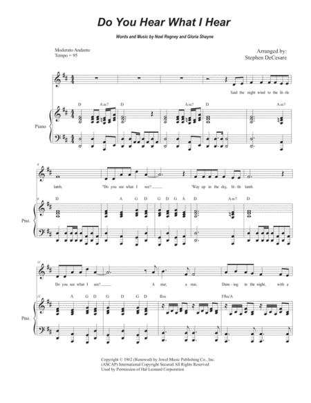 Free Sheet Music Do You Hear What I Hear For Vocal Solo