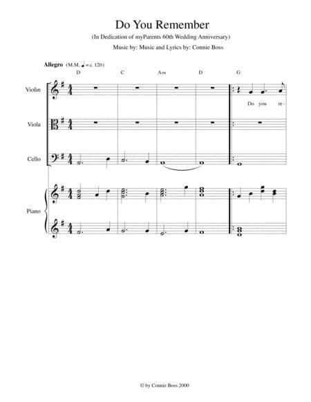 Free Sheet Music Do You Remember Anniversary Song Strings And Piano