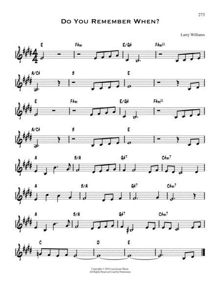 Do You Remember When Sheet Music