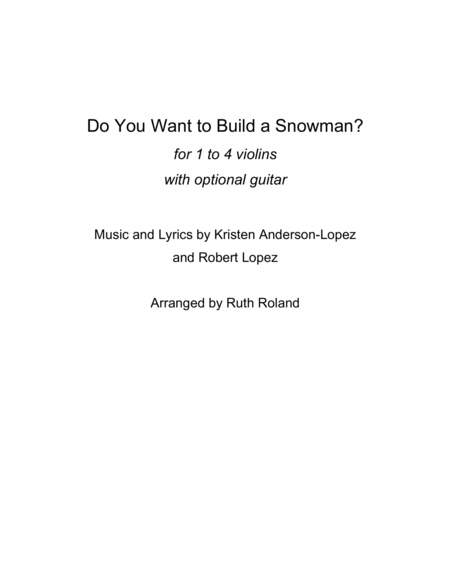 Free Sheet Music Do You Want To Build A Snowman In Key Of D