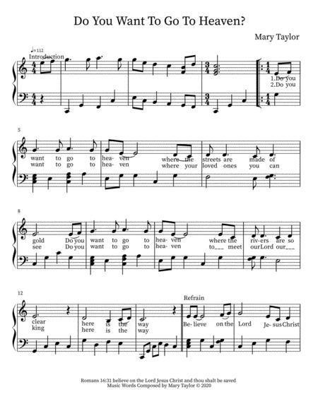 Do You Want To Go To Heaven Sheet Music