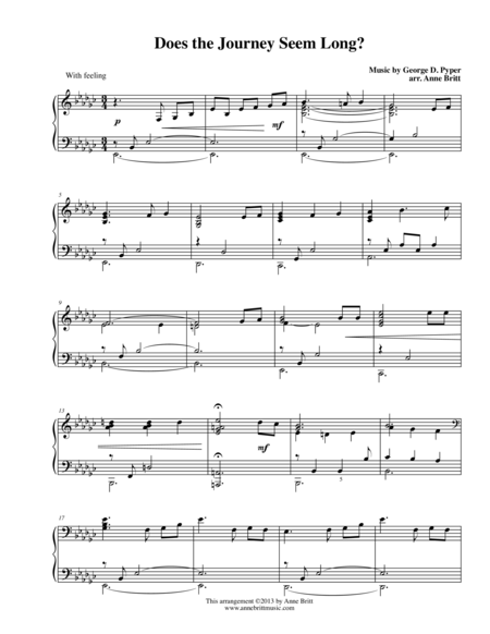 Does The Journey Seem Long Sheet Music