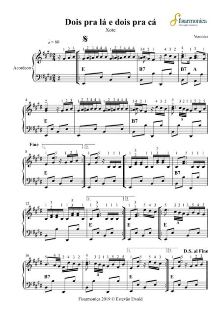 Dois Pra L E Dois Pra C Voninho Partitura Para Acordeon Sheet Music For Accordion Sheet Music