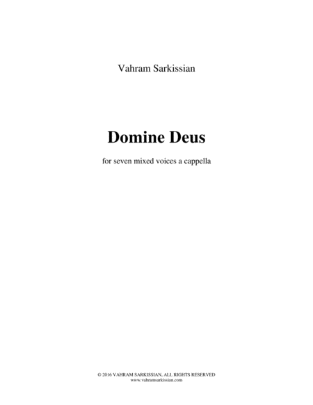 Domine Deus For Vocal Septet A Cappella Sheet Music