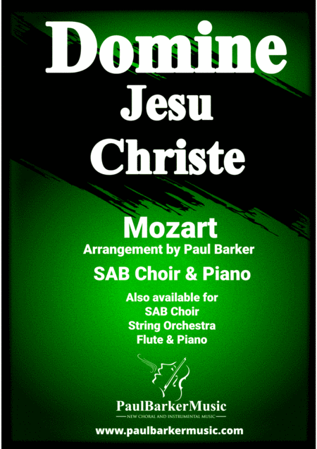 Free Sheet Music Domine Jesu Christe Piano Vocal Score