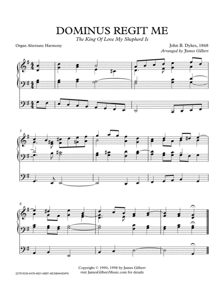 Dominus Regit Me The King Of Love My Shepherd Is Ora Sheet Music