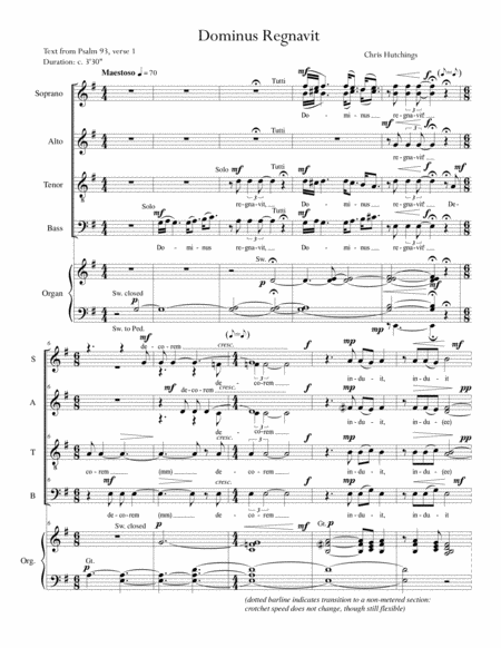 Free Sheet Music Dominus Regnavit