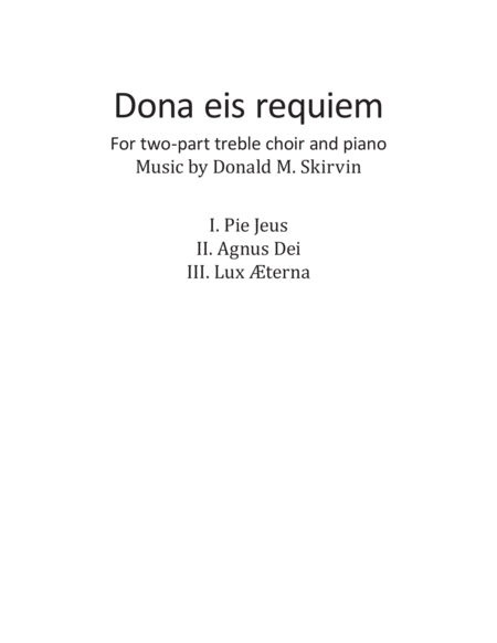 Dona Eis Requiem Two Part Sa Or Treble Voices Sheet Music