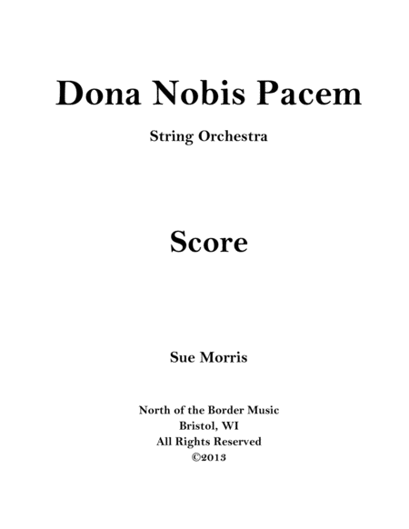 Free Sheet Music Dona Nobis Pacem For String Orchestra