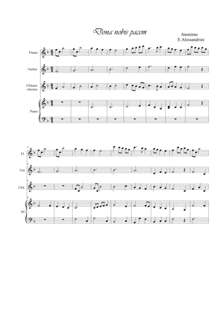 Dona Nobis Pacem Quartet Sheet Music