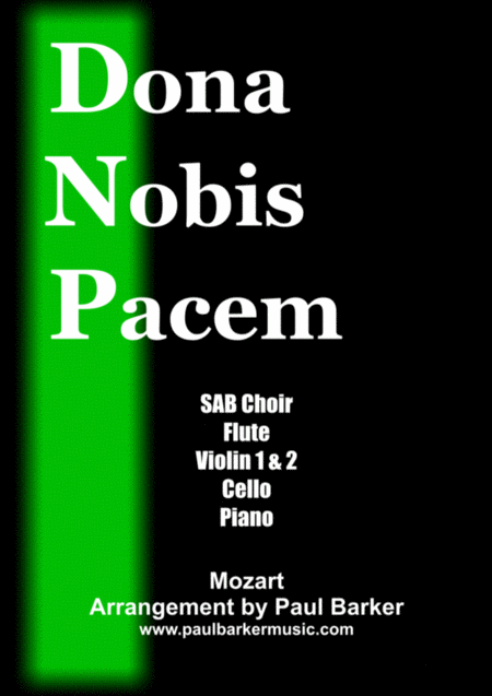 Free Sheet Music Dona Nobis Pacem Score And Parts