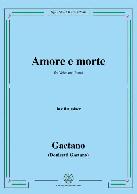 Free Sheet Music Donizetti Amore E Morte In E Flat Minor For Voice And Piano