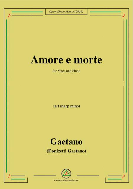 Donizetti Amore E Morte In F Sharp Minor For Voice And Piano Sheet Music