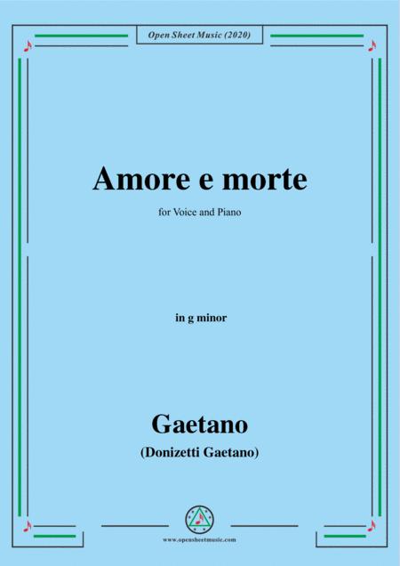 Donizetti Amore E Morte In G Minor For Voice And Piano Sheet Music